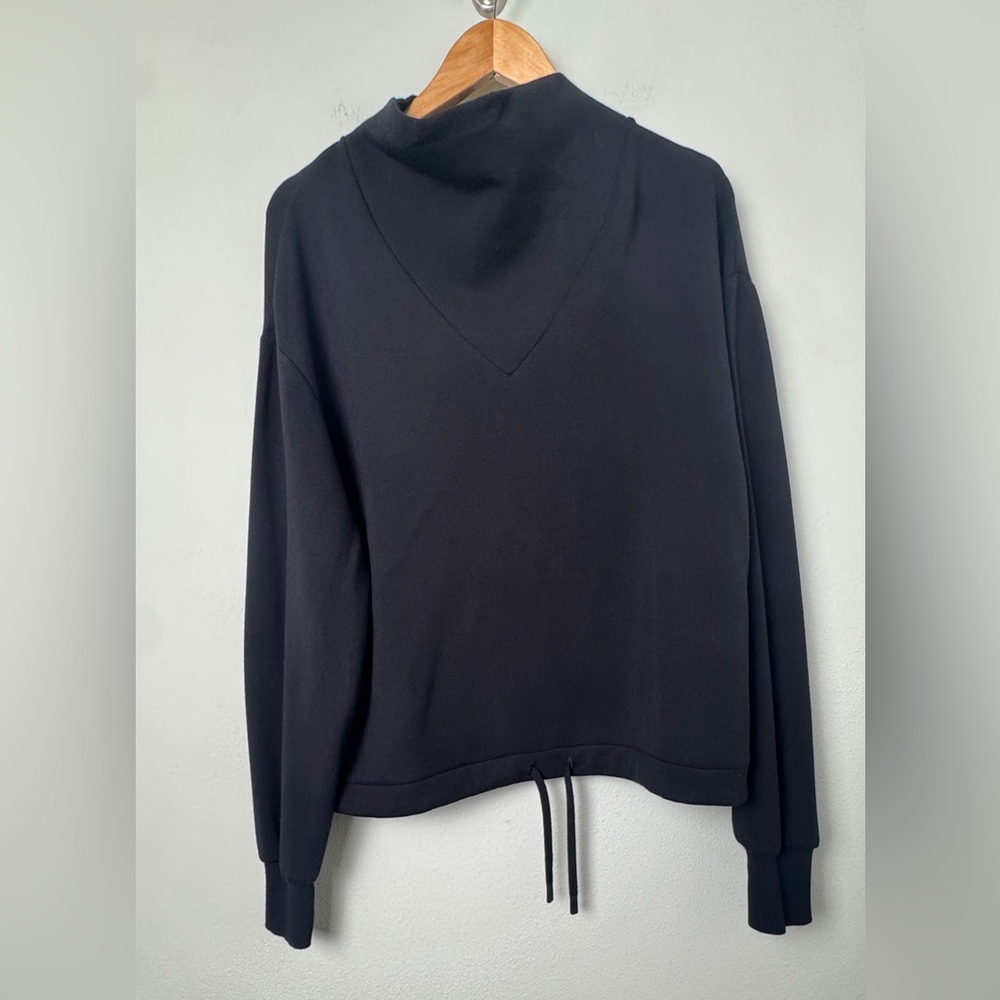 Varley Double Soft Betsy Sweat Mock Neck Pullover Black Size S Minimalist - Picture 16 of 16